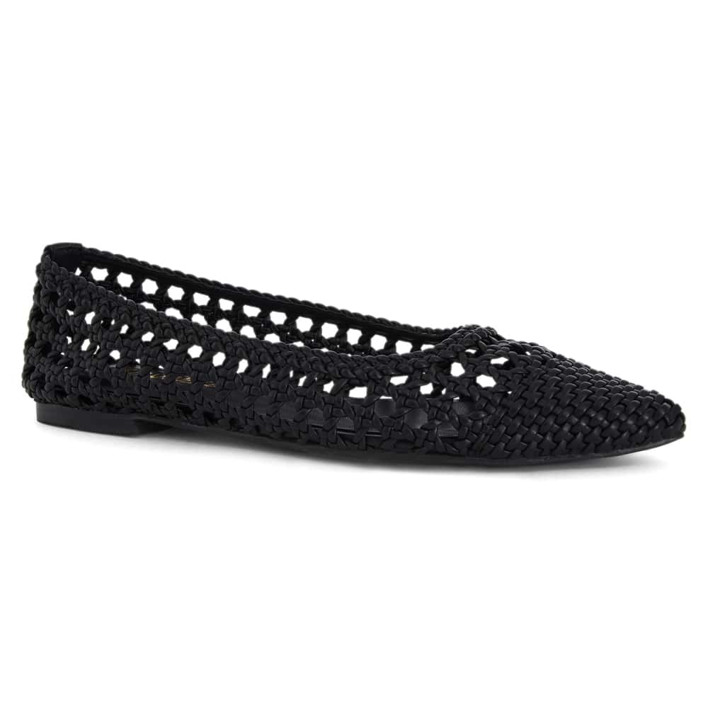 Kindle Ballet Flat in Black Weave