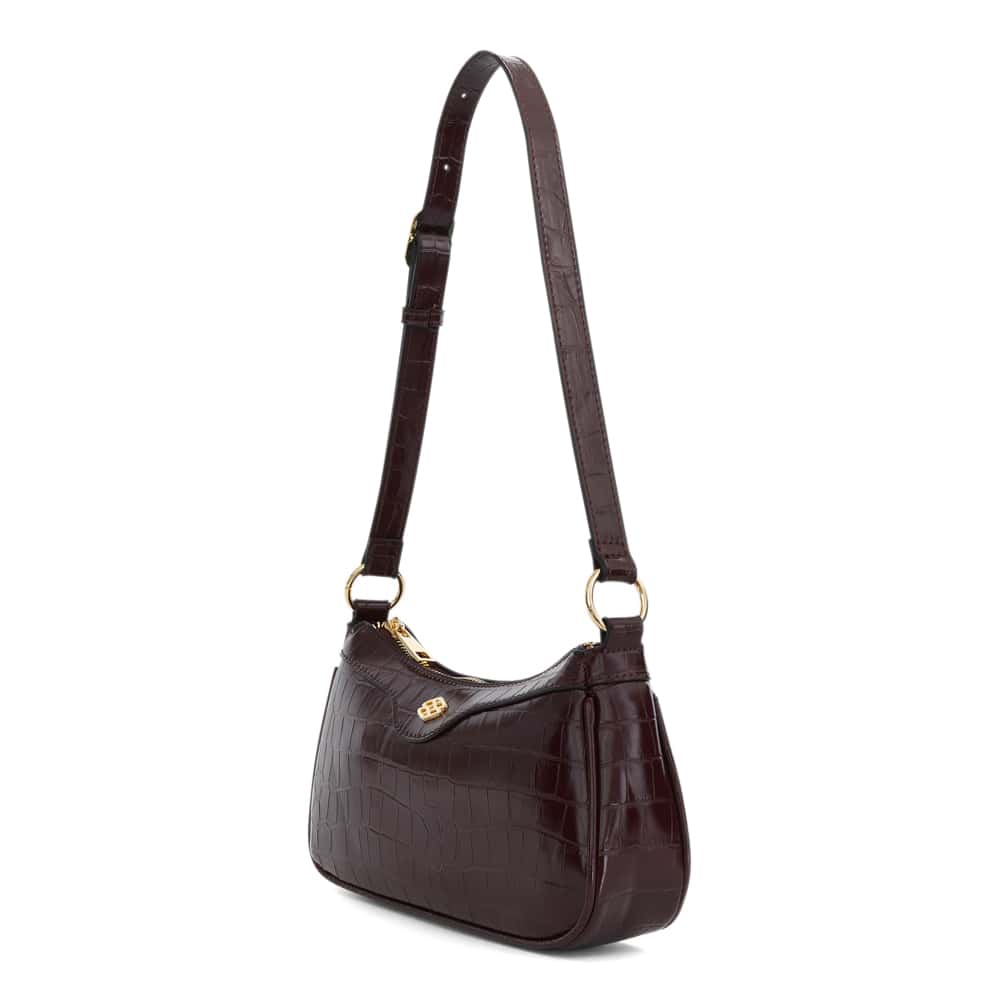 Lara Bag in Wine Croc Croc