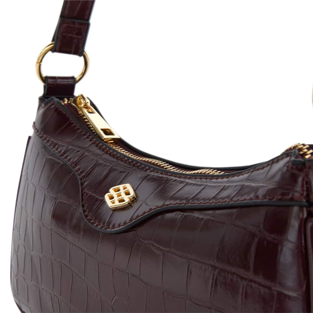 Lara Bag in Wine Croc Croc