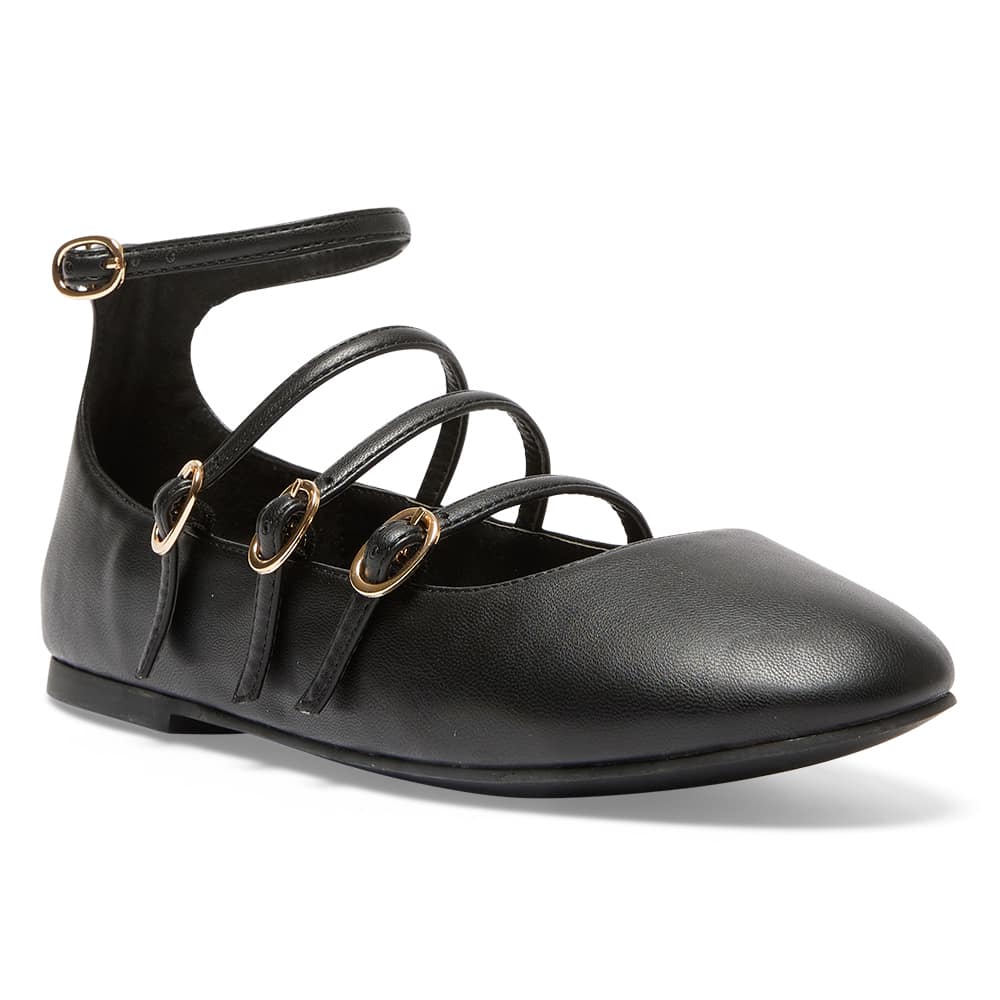 Layla Flat in Black Smooth