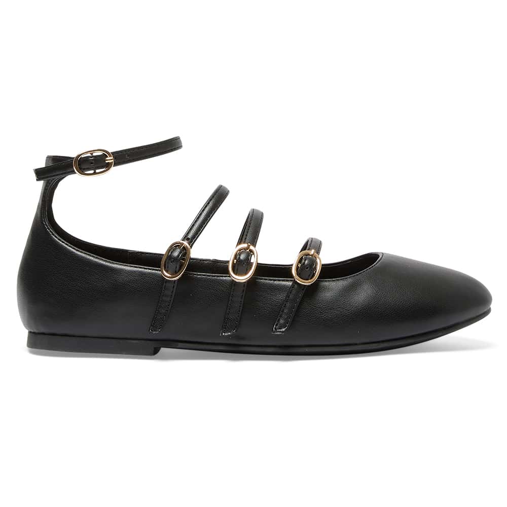 Layla Flat in Black Smooth