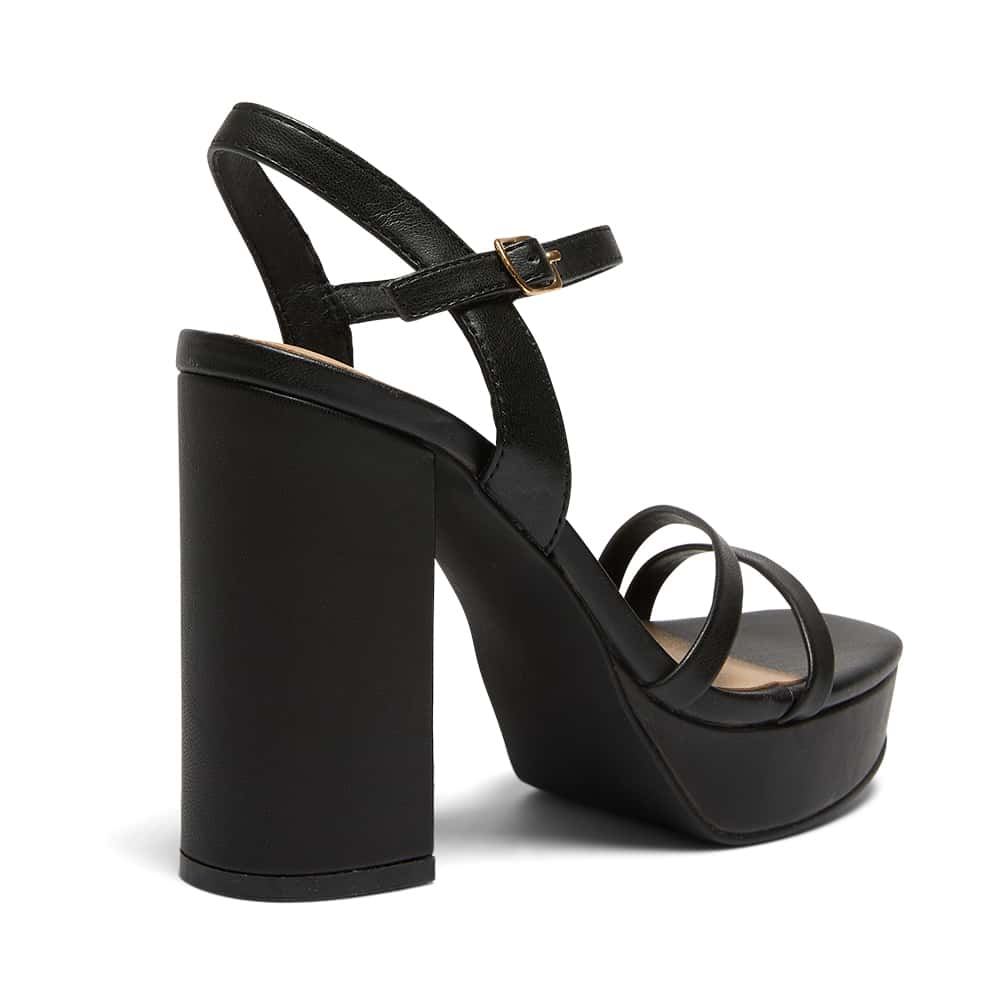 Lulu Heel in Black Smooth