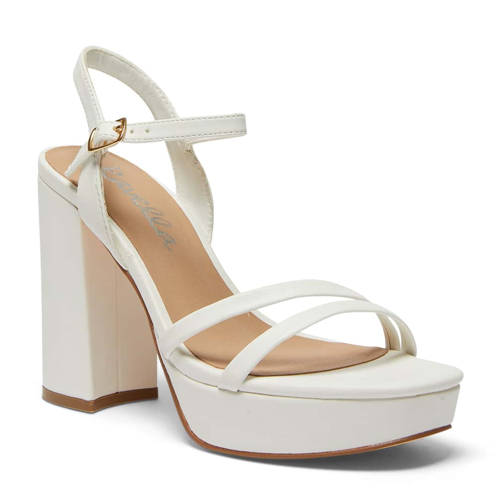 Lulu Heel in White Smooth