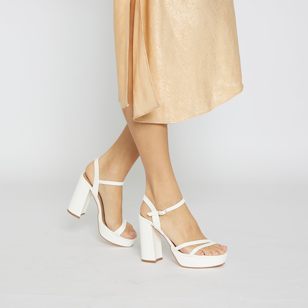 Lulu Heel in White Smooth