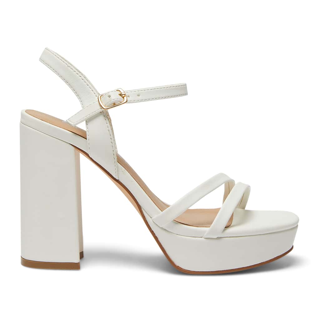 Lulu Heel in White Smooth