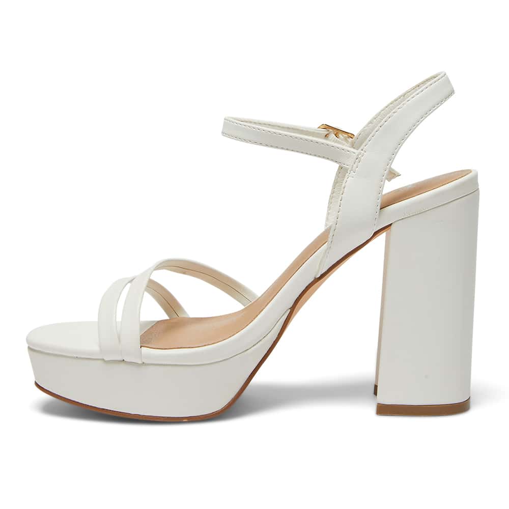 Lulu Heel in White Smooth