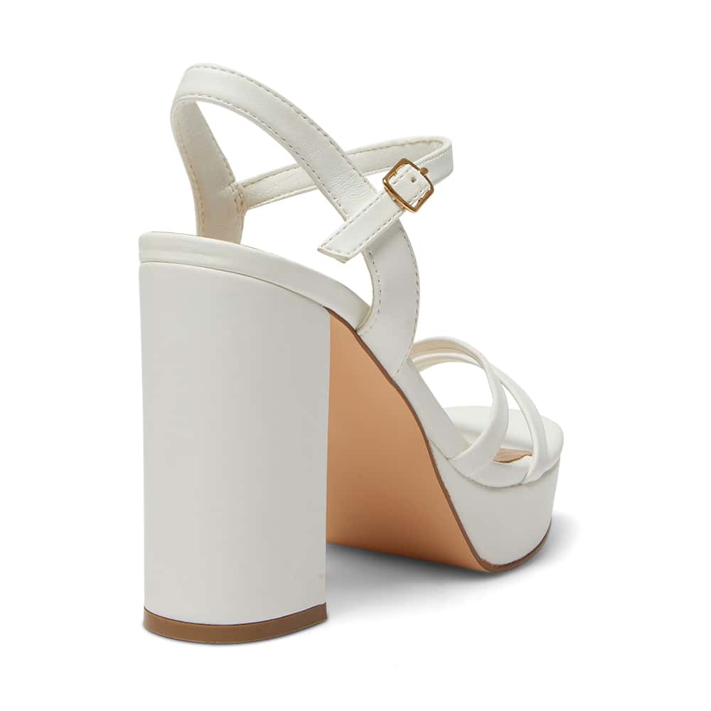 Lulu Heel in White Smooth