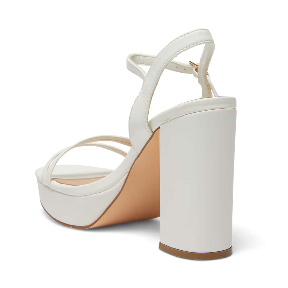 Lulu Heel in White Smooth