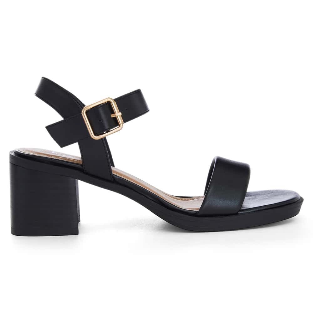 Mia Heel in Black Smooth