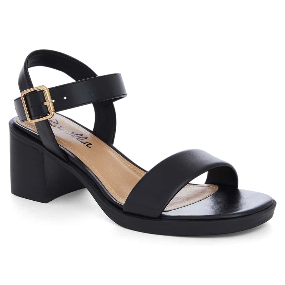 Mia Heel in Black Smooth