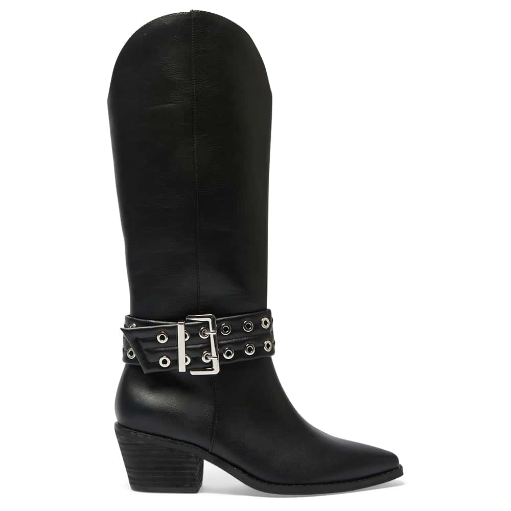 Montana Boot in Black Smooth