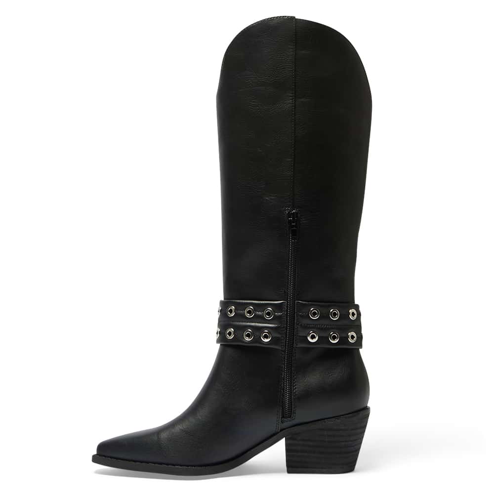 Montana Boot in Black Smooth