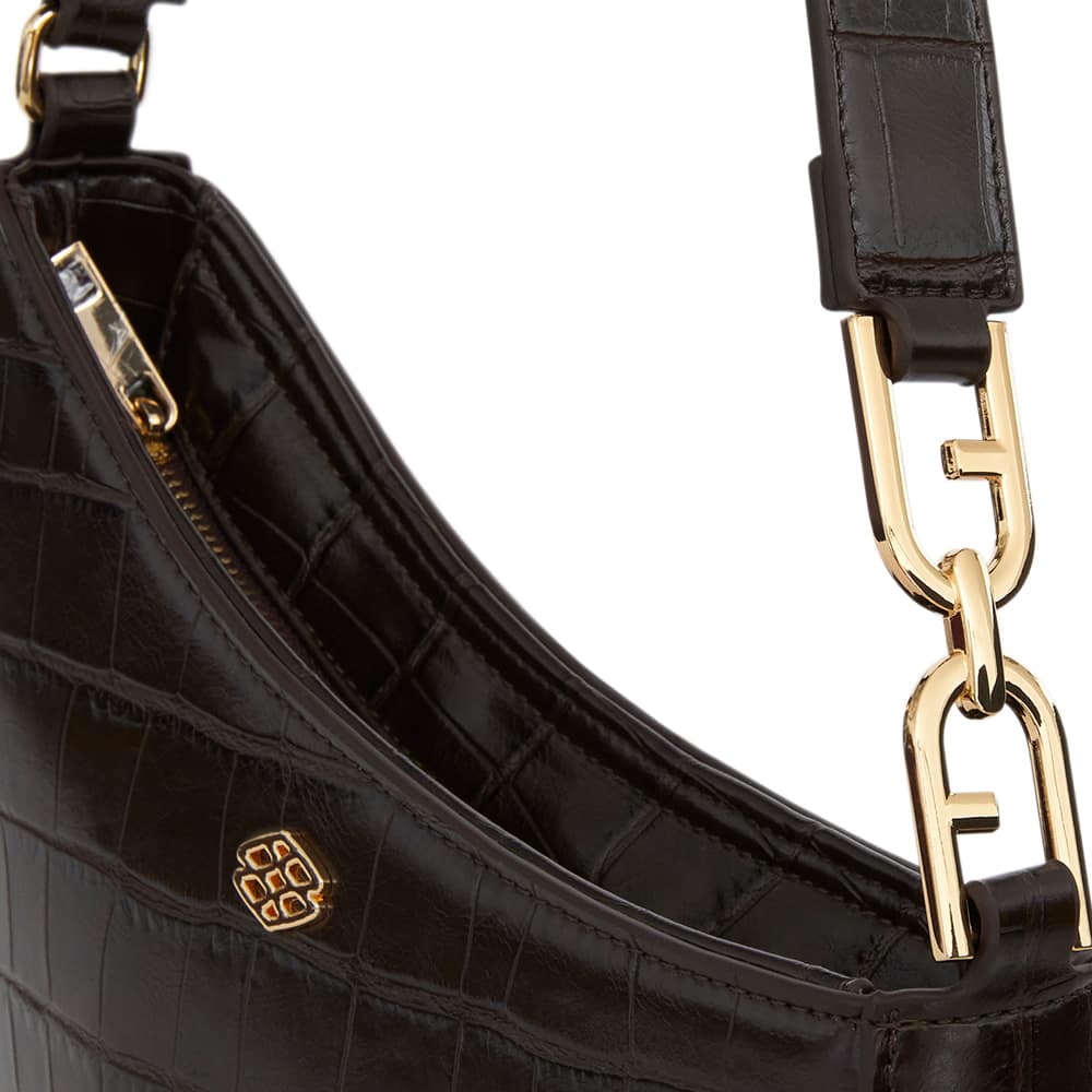 Nadia Bag in Chocolate Croc Croc