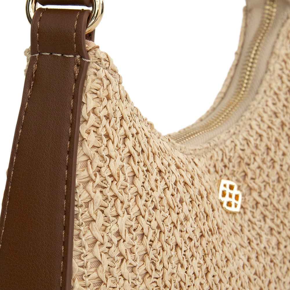 Nicole Bag in Nude/tan Raffia Raffia