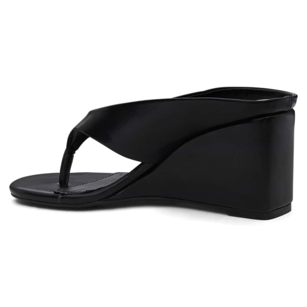 Olive Thongs in Black Smooth