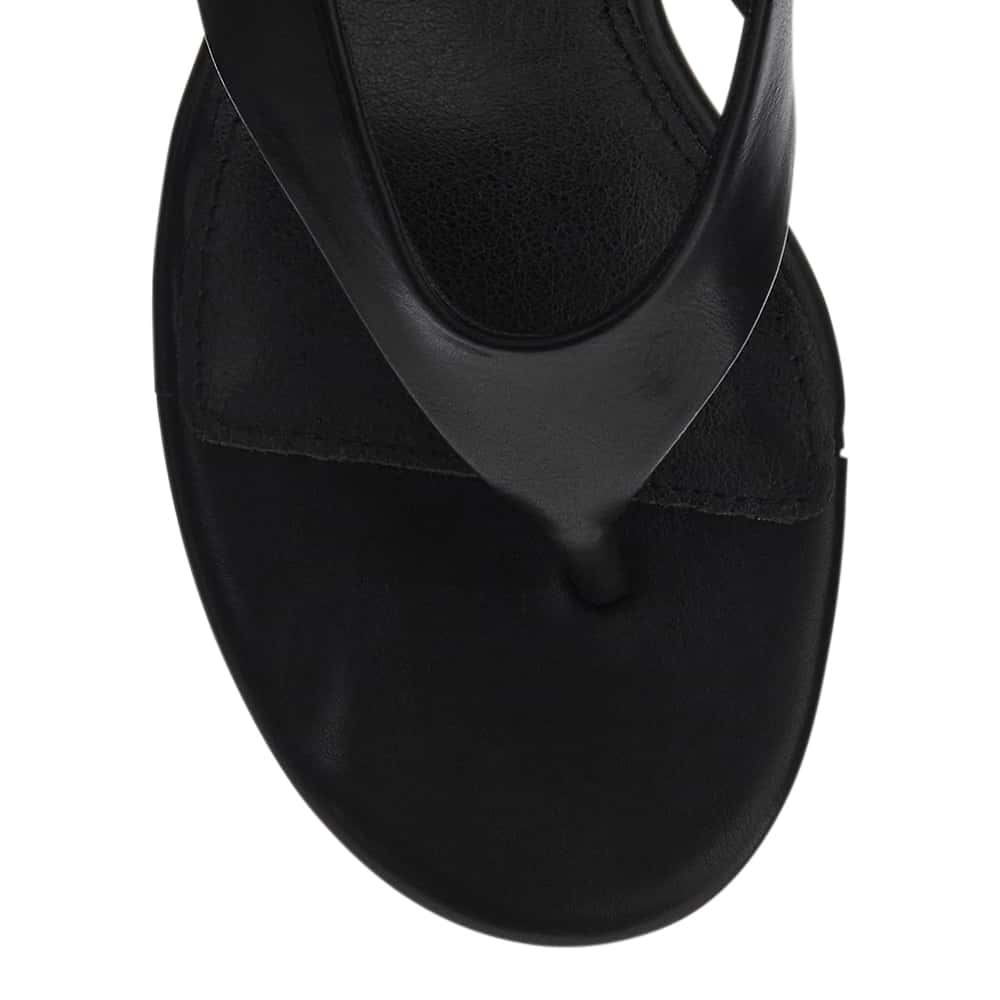 Olive Thongs in Black Smooth
