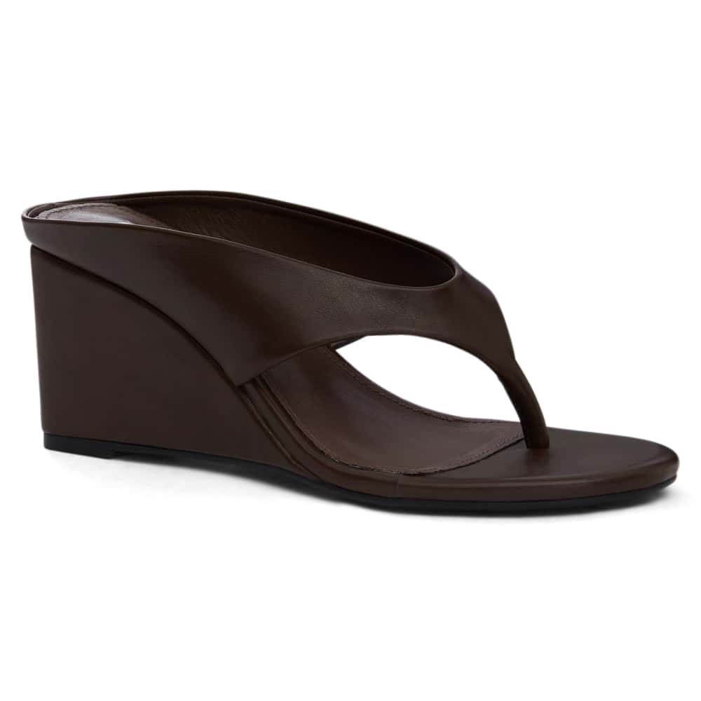 Olive Thongs in Chocolate Smooth