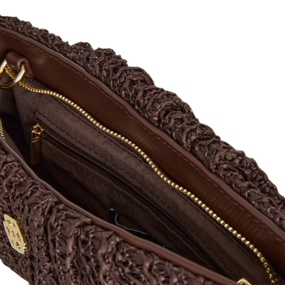 Pecan Bag in Chocolate Raffia Raffia