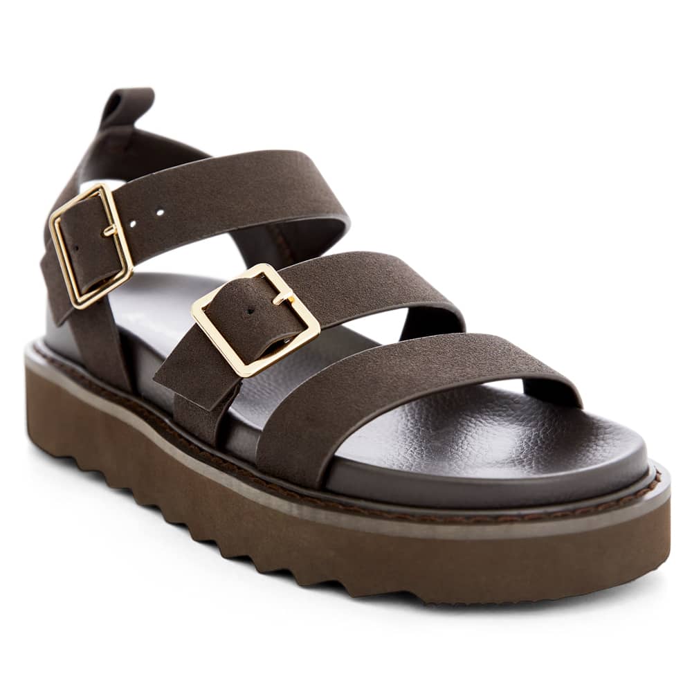 Phoebe Sandal in Chocolate  Micro