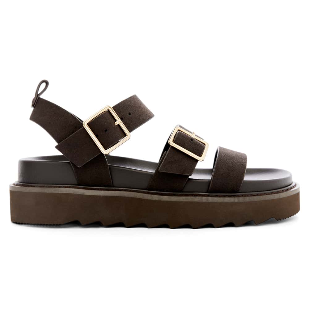 Phoebe Sandal in Chocolate  Micro