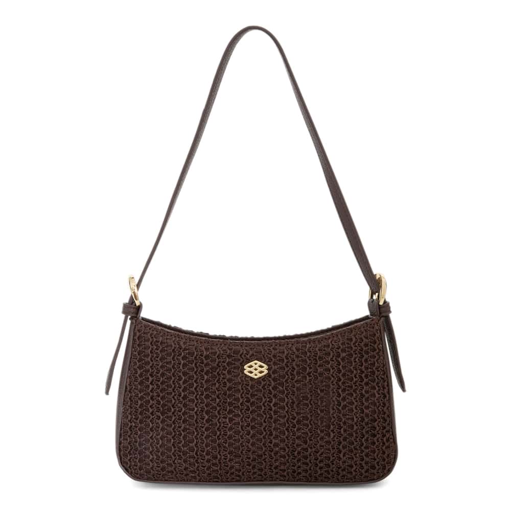 Poise Bag in Chocolate Raffia Raffia