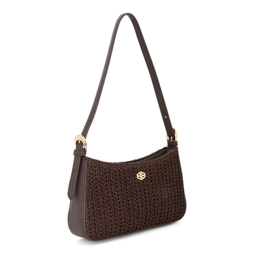 Poise Bag in Chocolate Raffia Raffia