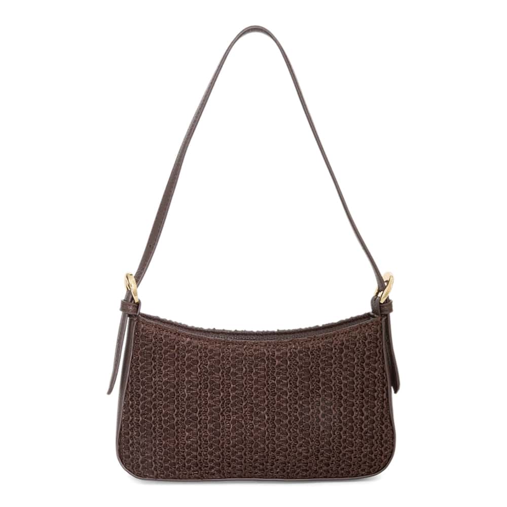 Poise Bag in Chocolate Raffia Raffia