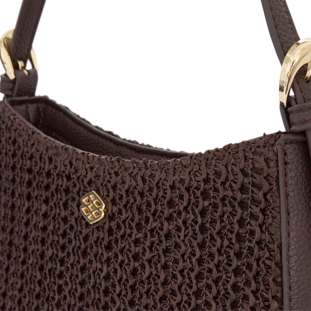 Poise Bag in Chocolate Raffia Raffia