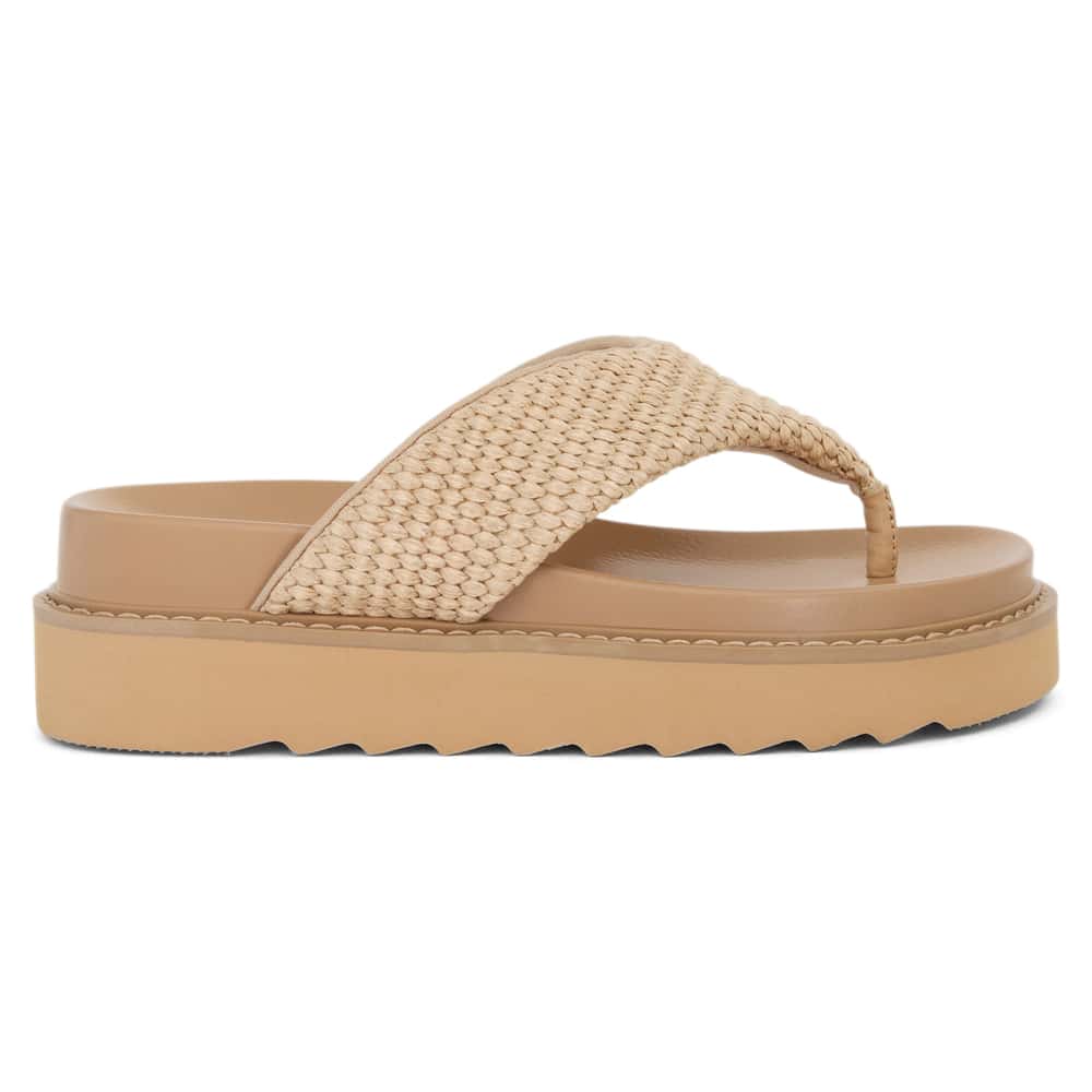 Pollini Wedge in Natural Raffia Raffia
