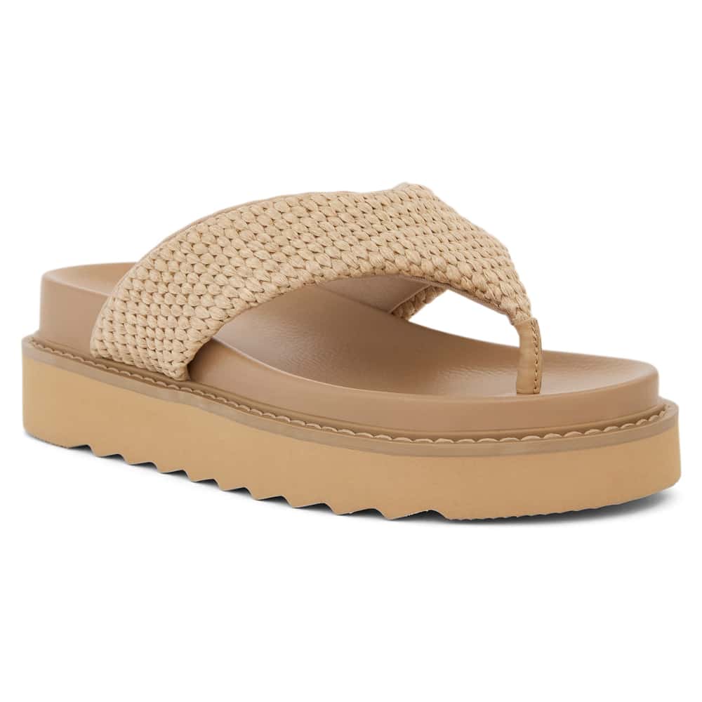 Pollini Wedge in Natural Raffia Raffia