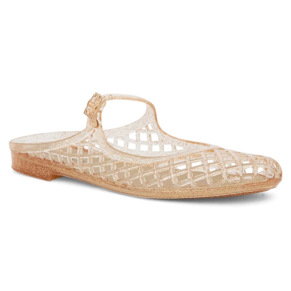 Prissy Ballet Flat in Gold Jelly