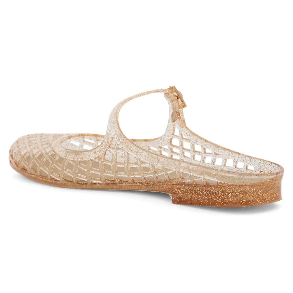 Prissy Ballet Flat in Gold Jelly