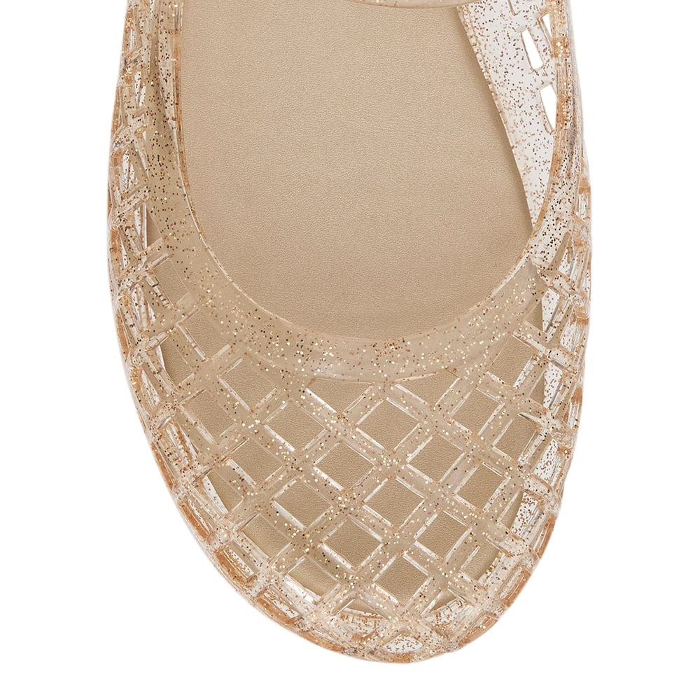 Prissy Ballet Flat in Gold Jelly