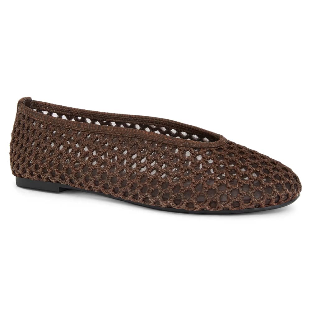 Rayner Flat in Chocolate  Mesh