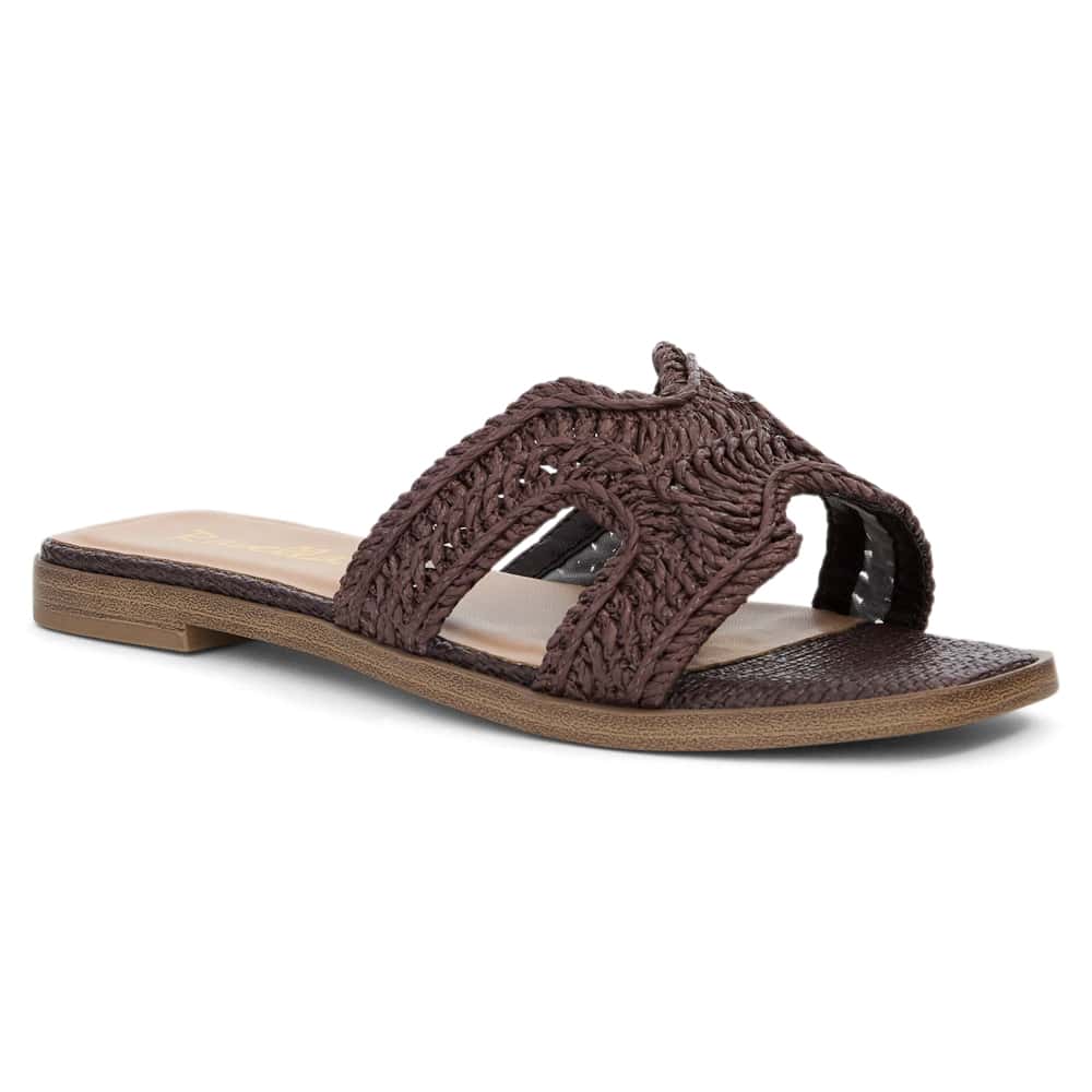 Reema Sandal in Chocolate Raffia Raffia