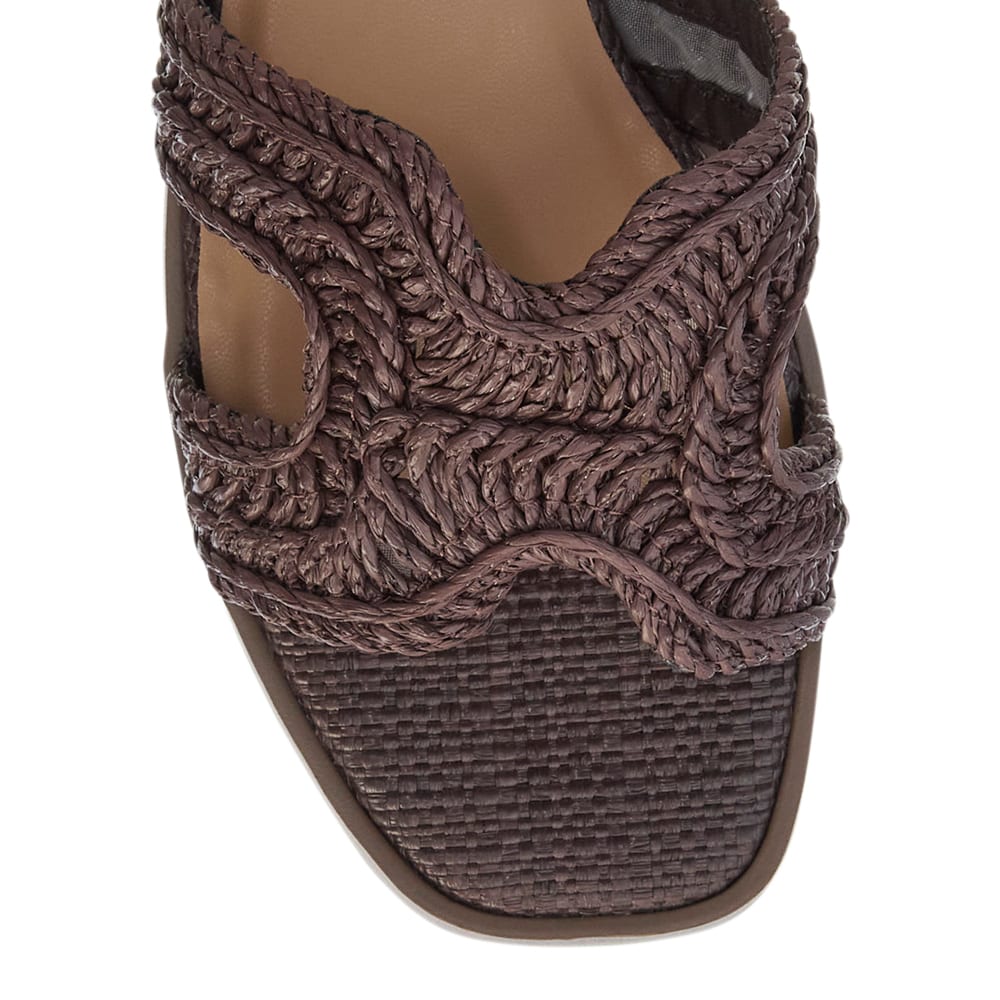 Reema Sandal in Chocolate Raffia Raffia