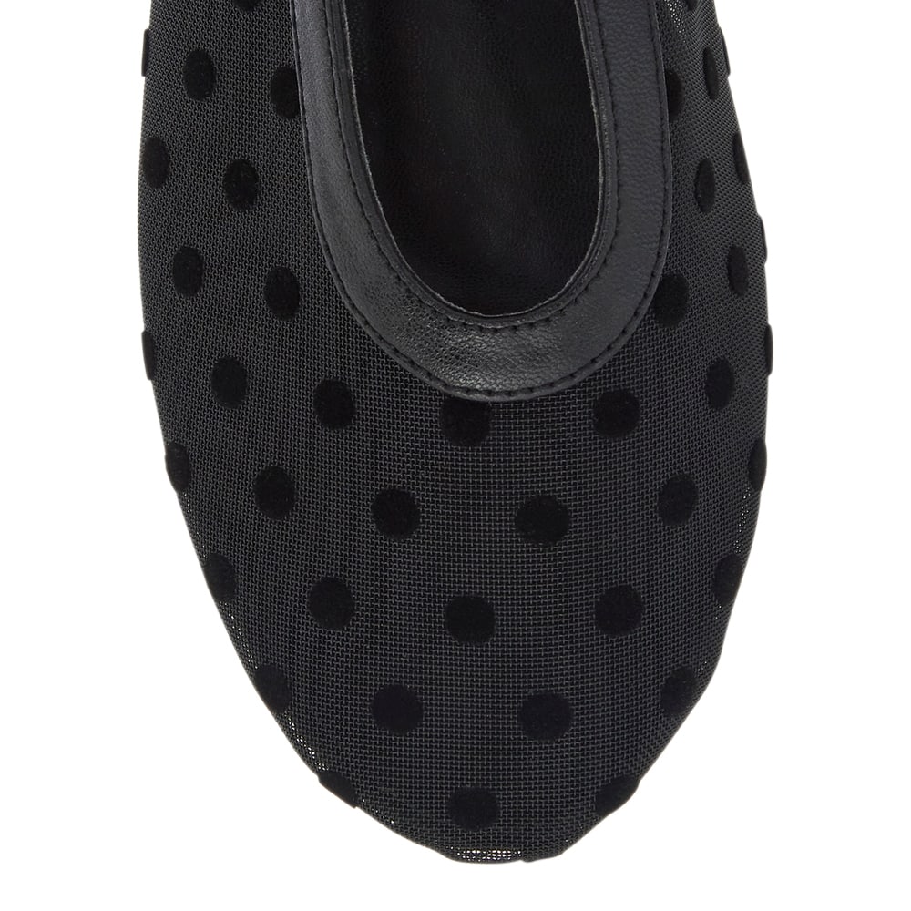 Reign Ballet Flat in Black Dots Mesh