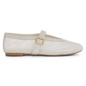 Reign Ballet Flat in Bone Mesh Mesh