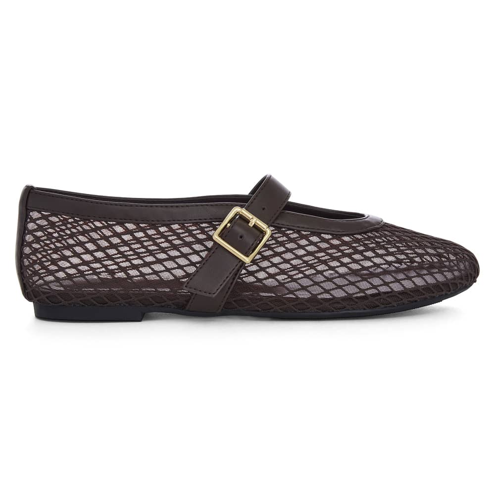 Reign Ballet Flat in Chocolate  Mesh