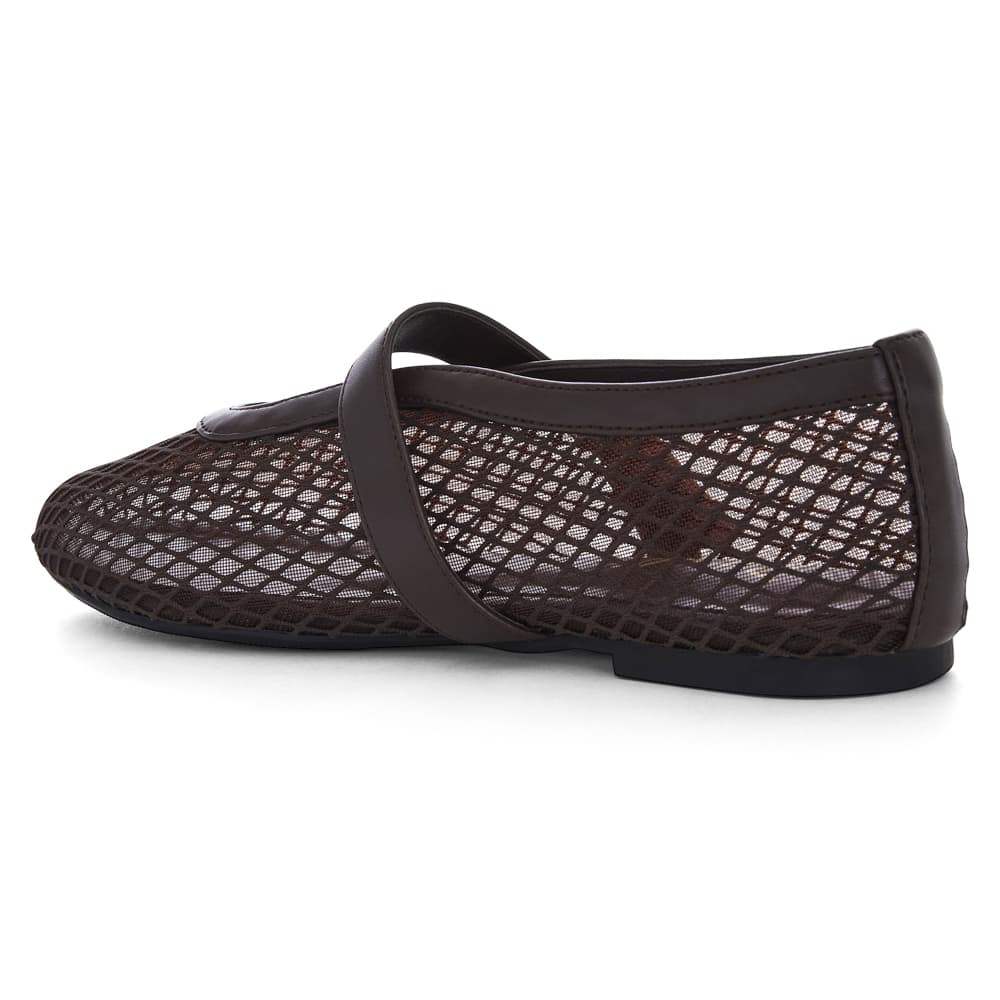 Reign Ballet Flat in Chocolate  Mesh