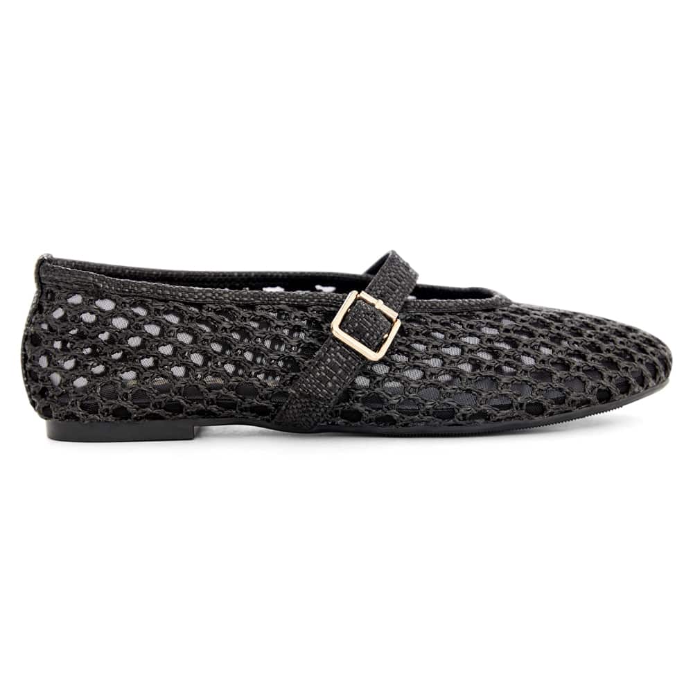 Renn Ballet Flat in Black Mesh
