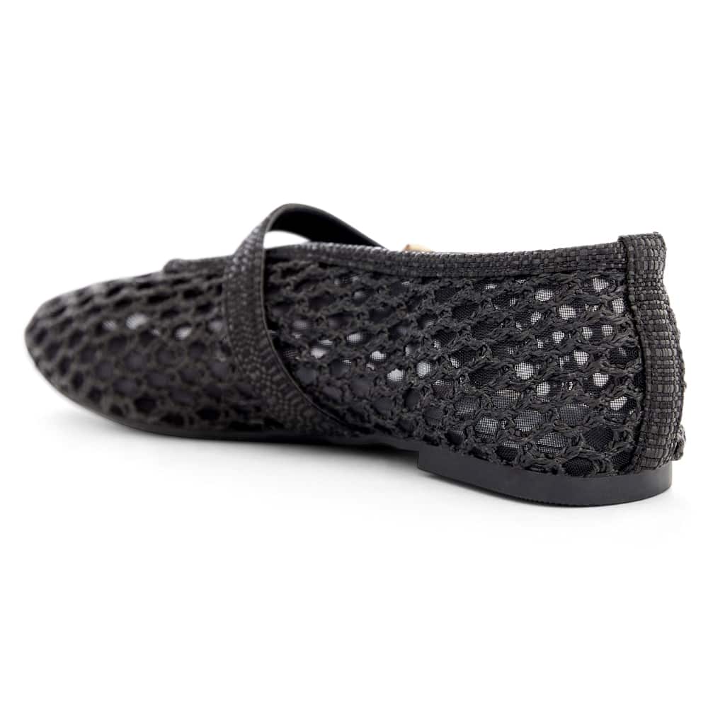 Renn Ballet Flat in Black Mesh