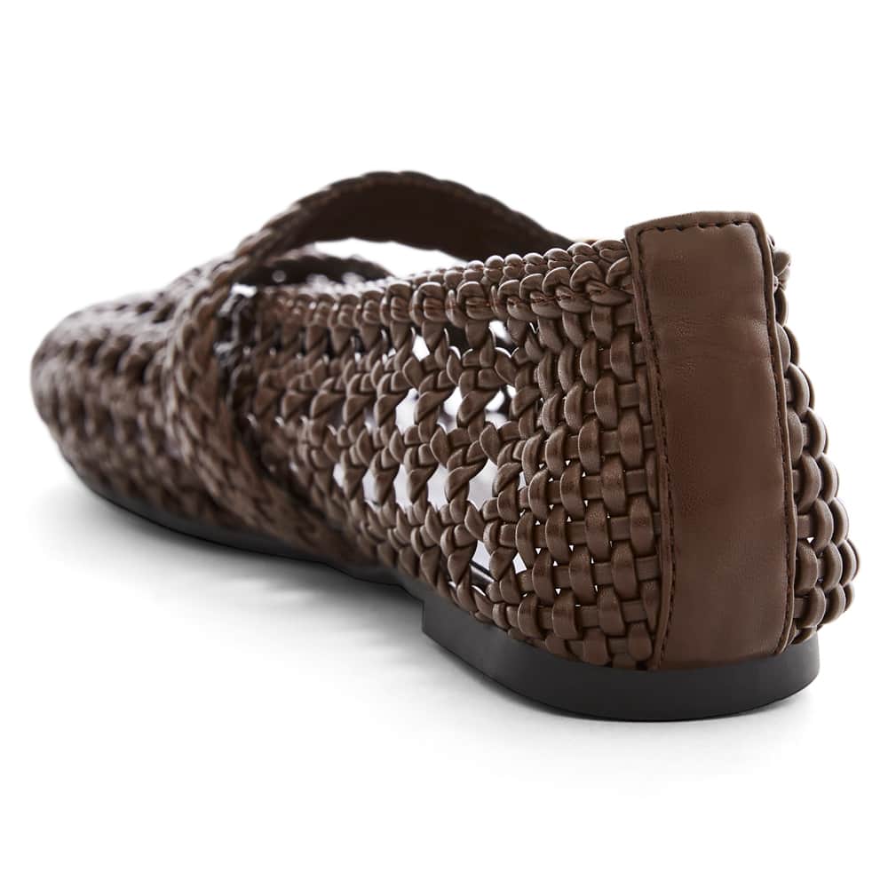 Retro Ballet Flat in Chocolate Weave