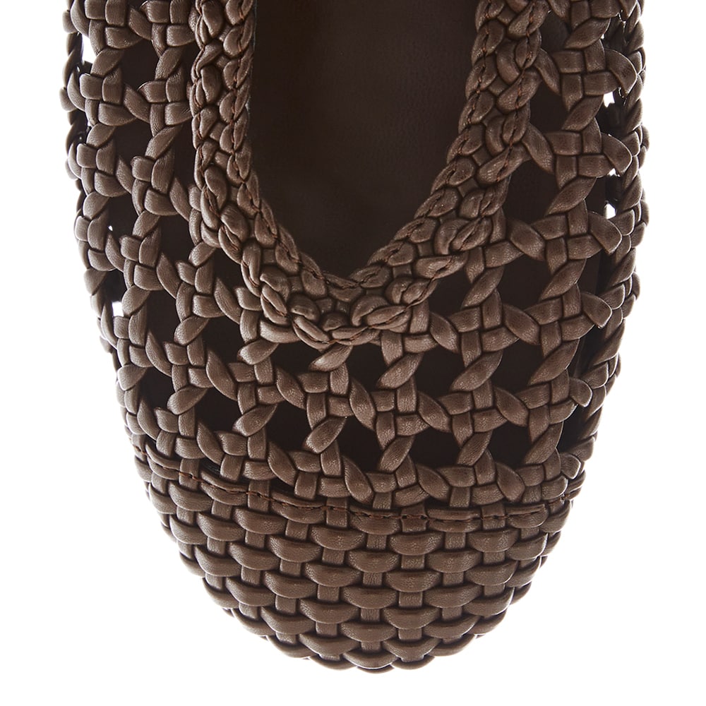Retro Ballet Flat in Chocolate Weave