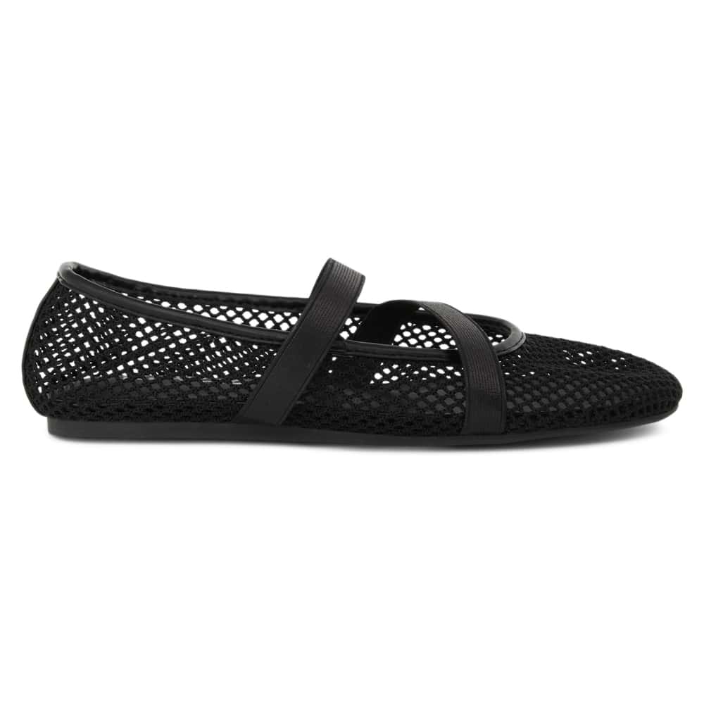 Rexa Ballet Flat in Black Mesh
