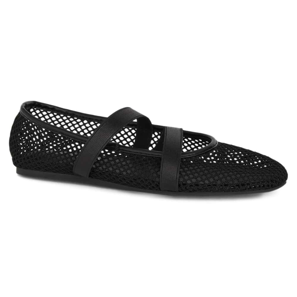 Rexa Ballet Flat in Black Mesh