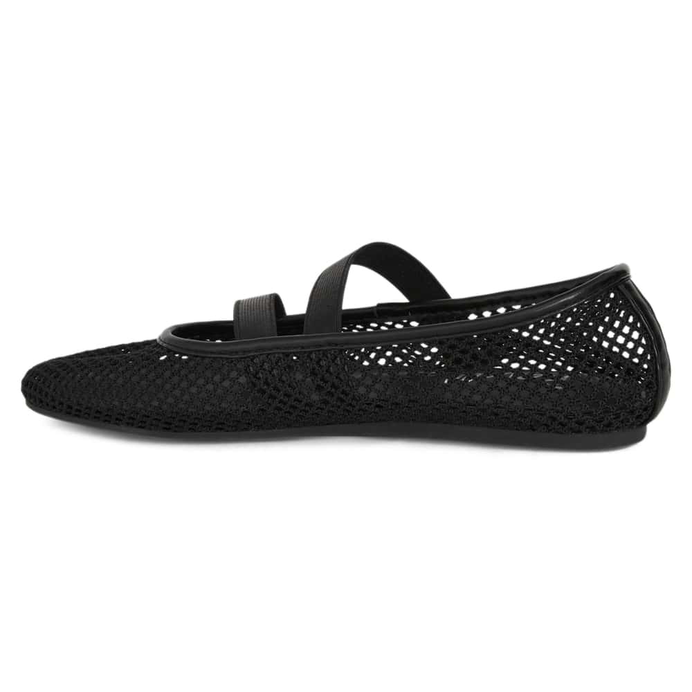 Rexa Ballet Flat in Black Mesh