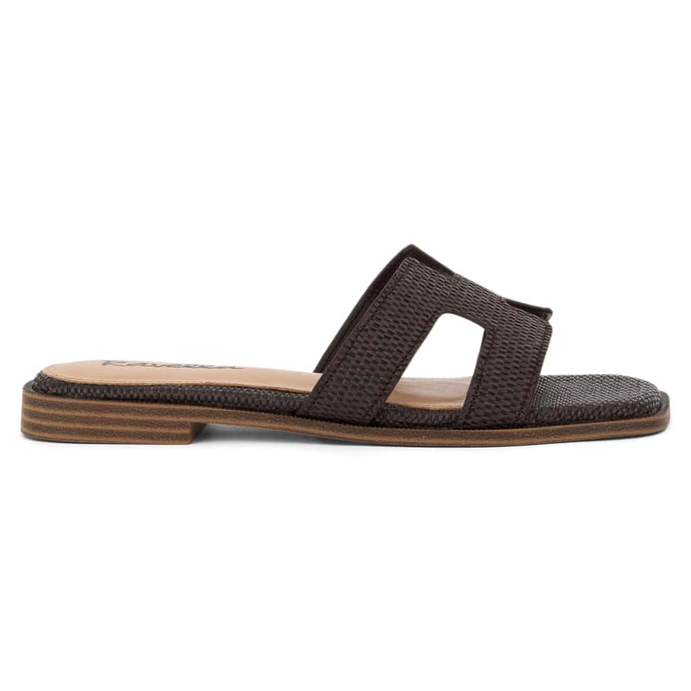 Rhodes Slide in Chocolate Raffia Raffia