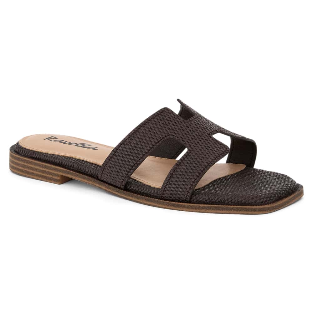 Rhodes Slide in Chocolate Raffia Raffia