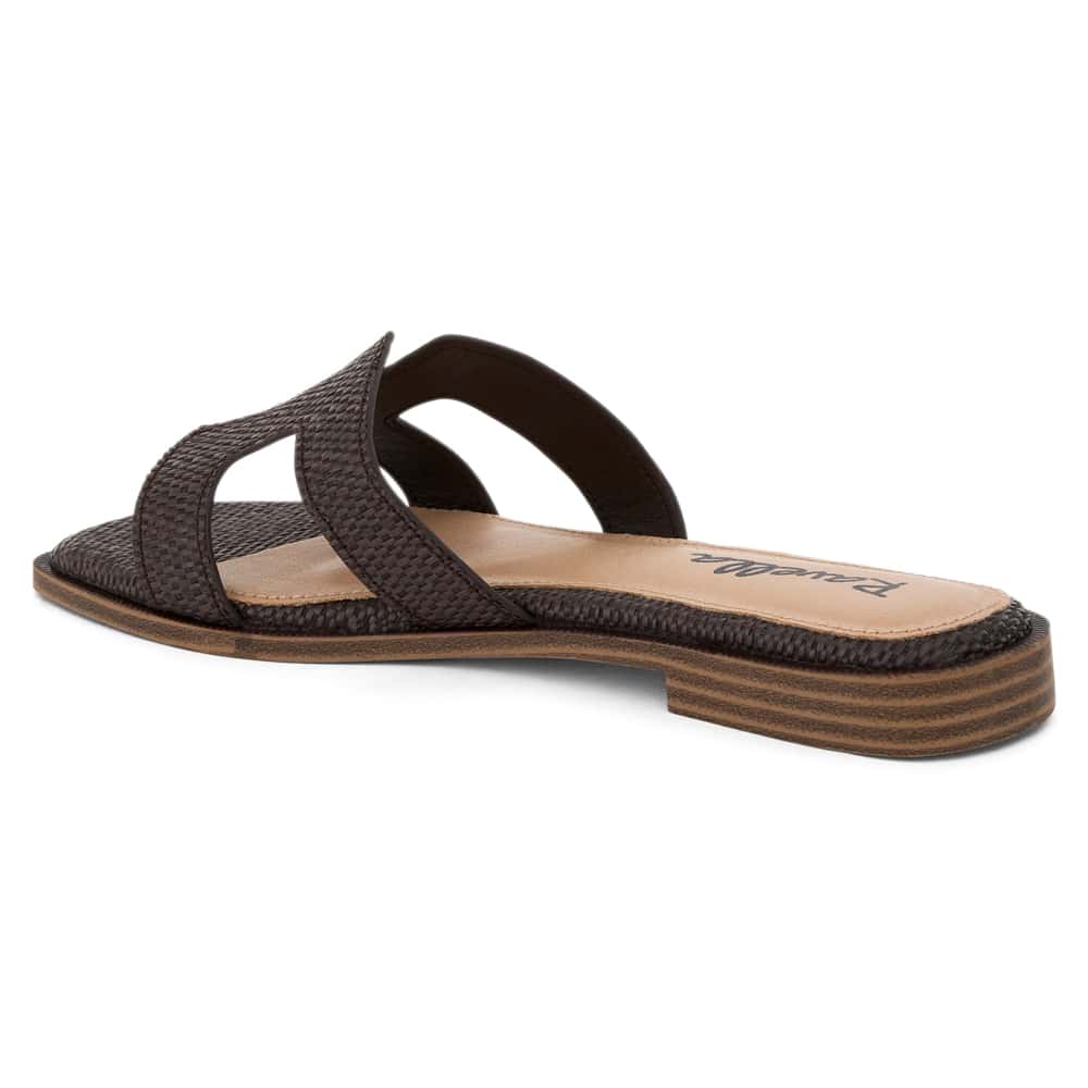 Rhodes Slide in Chocolate Raffia Raffia